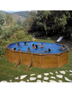 Piscina elevada ovalada 500X300X120cms chapa marrón. Gre KITPROV503W - 1 