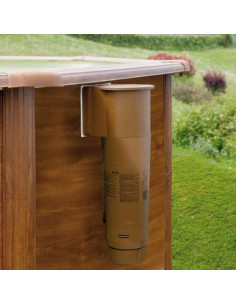 Piscina elevada ovalada 500X300X120cms chapa marrón. Gre KITPROV503W - 1 2