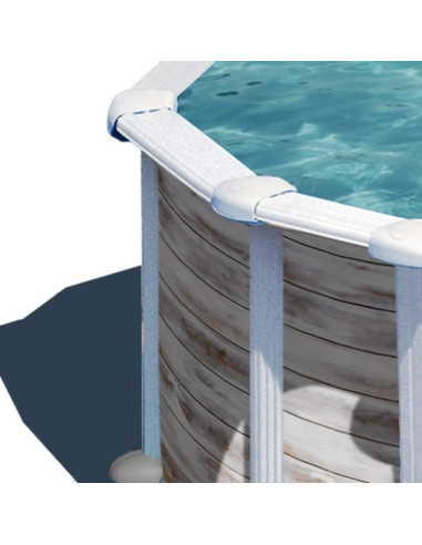 Piscina elevada redonda blanca Ø550X132cms. Gre Groenlandia KITPR558N  - 2 