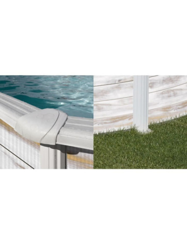 Piscina elevada redonda blanca Ø350X132cms. Gre Groenlandia KITPR358N  - 7 