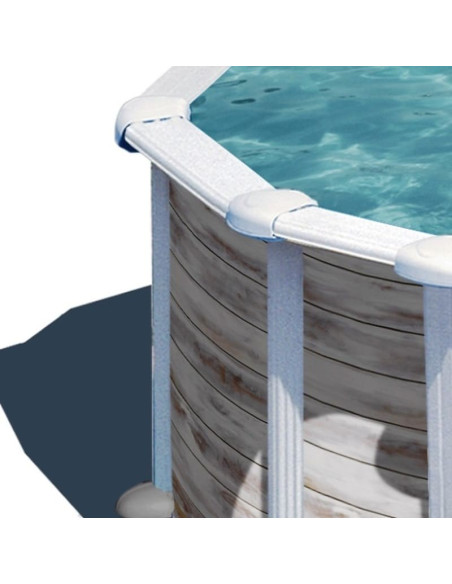 Piscina elevada redonda blanca Ø550X132cms. Gre Groenlandia KITPR558N  - 18 