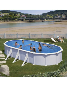 Piscina elevada ovalada chapa blanca 800X470X132cms. Gre KITPROV818  - 1 
