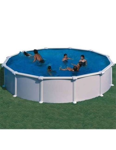 Piscina elevada redonda chapa blanca Ø550x132cms. Gre KITPR558  - 1 