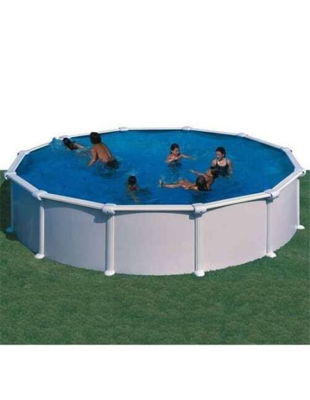 Piscina elevada redonda chapa blanca Ø550x132cms. Gre KITPR558  - 1 