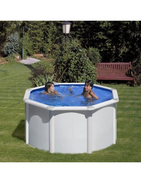 Piscina elevada redonda chapa blanca Ø240x120cms. Gre KIT240ECO  - 1 