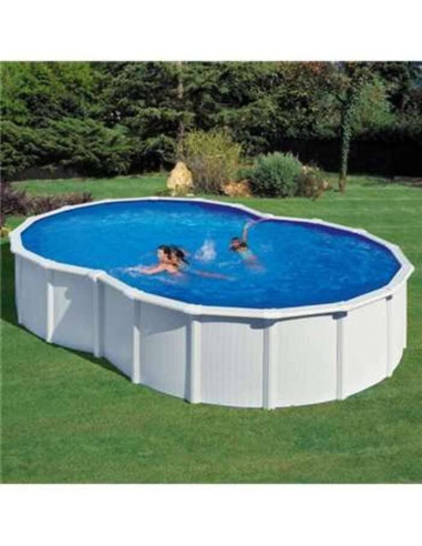 Piscina elevada forma ocho chapa blanca 640X390X120cm. Gre KITPROV6270  - 1 