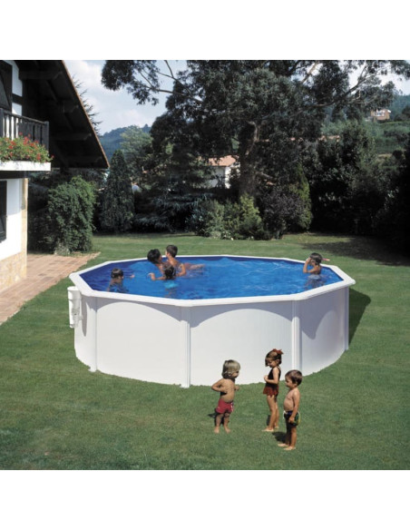 Piscina elevada redonda chapa blanca Ø460x120cms. Gre KITPR453  - 1 
