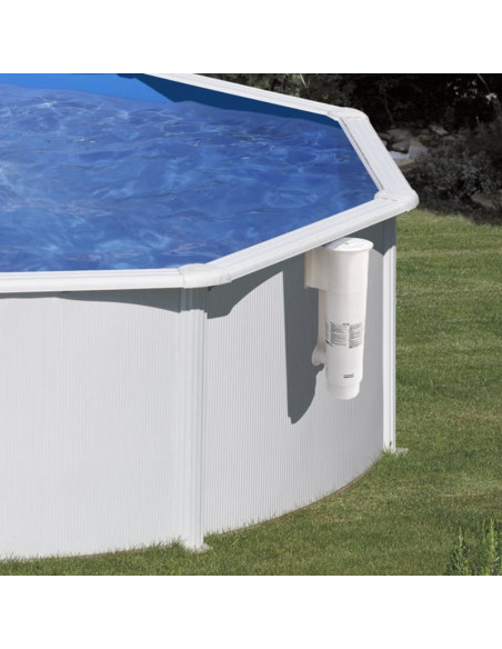 Piscina elevada redonda chapa blanca Ø460x120cms. Gre KITPR453  - 5 