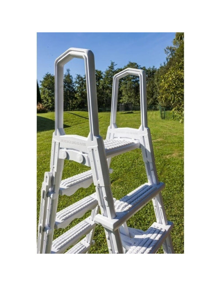 Escalera plástico 2x4 peldaños para piscina elevada. Gre L4PL  - 6 
