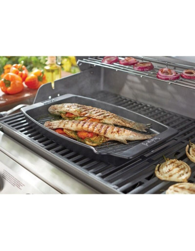 Plancha cerámica para asar pescados 47x28cm. Weber 17886  - 2 