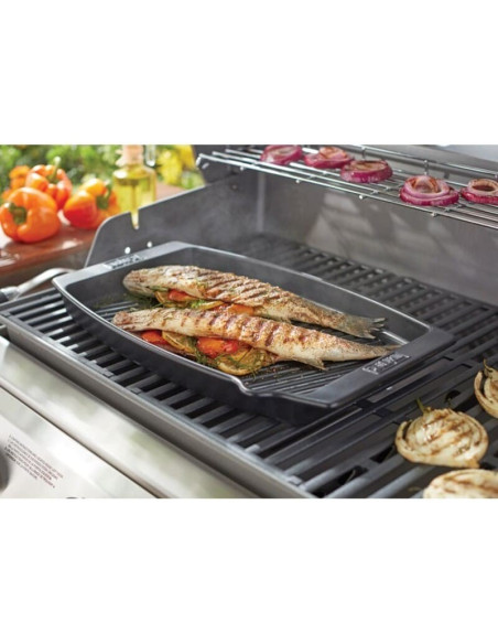 Plancha cerámica para asar pescados 47x28cm. Weber 17886  - 2 