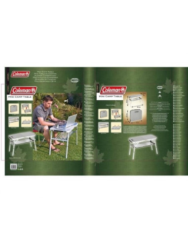 Mesa camping multialtura 80x40cm plegable con bandeja. Coleman 204395  - 3 