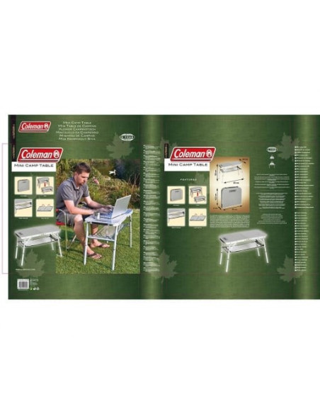 Mesa camping multialtura 80x40cm plegable con bandeja. Coleman 204395  - 3 