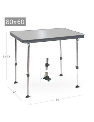 Mesa ligera plegable 80x60cm de aluminio reforzado. Crespo AL-245  - 1 