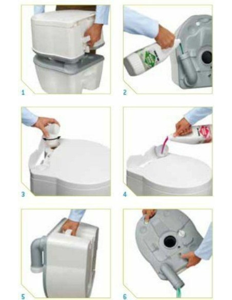 Inodoro químico portátil eléctrico. Thetford Porta Potti 565E Blanco  - 3 