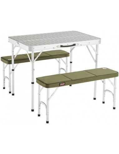 Mesa de camping 4 personas portátil con 2 bancos. Coleman 205584  - 1 