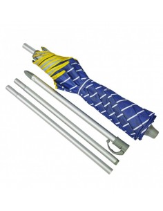 Parasol aluminio portátil redondo azul UPF50+, ø170cm. Ezpeleta FOLD 170  - 1  2